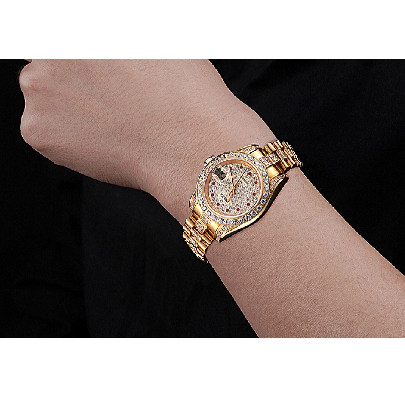 Aaa replica watch Swiss Gold 622023 Dial Diamond Rolex DateJust 0814